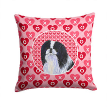 Load image into Gallery viewer, Japanese Chin Hearts Love and Valentine's Day Portrait Throw Pillow - 14x14 Decorative Pillow – Art for Your Home &amp; Patio SS4467PW1414