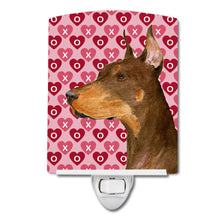 Load image into Gallery viewer, Doberman Hearts Love and Valentine's Day Portrait Ceramic Night Light SS4468CNL