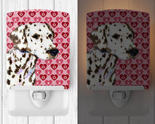 Load image into Gallery viewer, Dalmatian Hearts Love and Valentine's Day Portrait Ceramic Night Light SS4469CNL