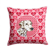 Load image into Gallery viewer, Dalmatian Hearts Love and Valentine's Day Portrait Throw Pillow - 14x14 Decorative Pillow – Art for Your Home &amp; Patio SS4469PW1414