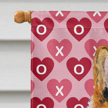 Load image into Gallery viewer, Collie Smooth Hearts Love and Valentine's Day Portrait Flag Canvas House Size