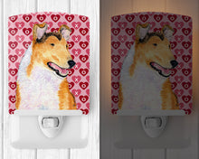 Load image into Gallery viewer, Collie Smooth Hearts Love and Valentine's Day Portrait Ceramic Night Light SS4470CNL