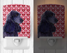 Load image into Gallery viewer, Black Cocker Spaniel Hearts Love Valentine's Day Ceramic Night Light SS4471CNL