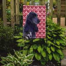 Load image into Gallery viewer, Black Cocker Spaniel Hearts Love Valentine's Day Garden Flag – Decorative Outdoor Yard Flag