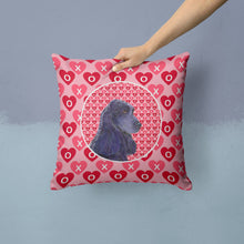 Load image into Gallery viewer, Black Cocker Spaniel Hearts Love Valentine's Day Throw Pillow - 14x14 Decorative Pillow – Art for Your Home &amp; Patio SS4471PW1414