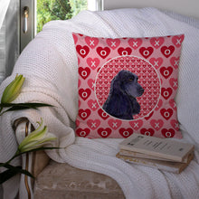Load image into Gallery viewer, Black Cocker Spaniel Hearts Love Valentine's Day Throw Pillow - 14x14 Decorative Pillow – Art for Your Home &amp; Patio SS4471PW1414