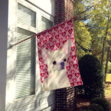 Load image into Gallery viewer, Chihuahua Hearts Love and Valentine's Day Portrait Flag Canvas House Size
