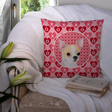 Load image into Gallery viewer, Chihuahua Hearts Love and Valentine's Day Portrait Throw Pillow - 14x14 Decorative Pillow – Art for Your Home &amp; Patio SS4474PW1414