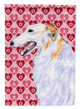 Load image into Gallery viewer, Borzoi Hearts Love and Valentine's Day Portrait Flag Canvas House Size