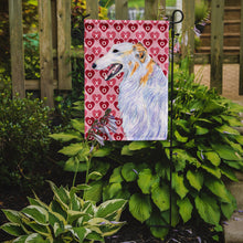 Load image into Gallery viewer, Borzoi Hearts Love and Valentine's Day Portrait Garden Flag – Decorative Outdoor Yard Flag
