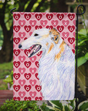 Load image into Gallery viewer, Borzoi Hearts Love and Valentine's Day Portrait Garden Flag – Decorative Outdoor Yard Flag