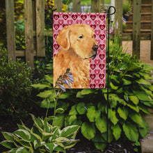 Load image into Gallery viewer, Golden Retriever Hearts Love Valentine's Day Garden Flag – Decorative Outdoor Yard Flag