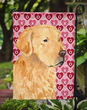 Load image into Gallery viewer, Golden Retriever Hearts Love Valentine's Day Garden Flag – Decorative Outdoor Yard Flag
