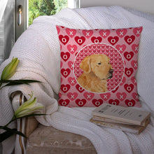 Load image into Gallery viewer, Golden Retriever Hearts Love Valentine's Day Throw Pillow - 14x14 Decorative Pillow – Art for Your Home &amp; Patio SS4476PW1414