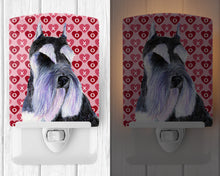 Load image into Gallery viewer, Schnauzer Hearts Love and Valentine's Day Portrait Ceramic Night Light SS4477CNL