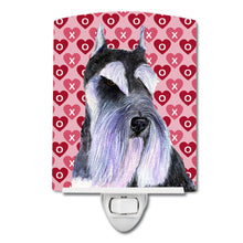 Load image into Gallery viewer, Schnauzer Hearts Love and Valentine's Day Portrait Ceramic Night Light SS4477CNL