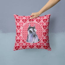Load image into Gallery viewer, Schnauzer Hearts Love and Valentine's Day Portrait Throw Pillow - 14x14 Decorative Pillow – Art for Your Home &amp; Patio SS4477PW1414