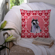 Load image into Gallery viewer, Schnauzer Hearts Love and Valentine's Day Portrait Throw Pillow - 14x14 Decorative Pillow – Art for Your Home &amp; Patio SS4477PW1414