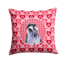 Load image into Gallery viewer, Schnauzer Hearts Love and Valentine's Day Portrait Throw Pillow - 14x14 Decorative Pillow – Art for Your Home &amp; Patio SS4477PW1414