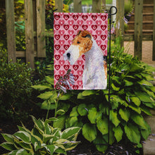 Load image into Gallery viewer, Fox Terrier Hearts Love and Valentine's Day Portrait Garden Flag – Decorative Outdoor Yard Flag