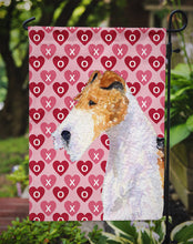 Load image into Gallery viewer, Fox Terrier Hearts Love and Valentine's Day Portrait Garden Flag – Decorative Outdoor Yard Flag