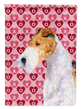 Load image into Gallery viewer, Fox Terrier Hearts Love and Valentine's Day Portrait Garden Flag – Decorative Outdoor Yard Flag