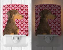 Load image into Gallery viewer, Doberman Hearts Love and Valentine's Day Portrait Ceramic Night Light SS4479CNL