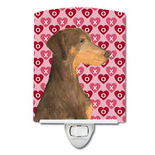 Load image into Gallery viewer, Doberman Hearts Love and Valentine's Day Portrait Ceramic Night Light SS4479CNL