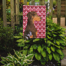 Load image into Gallery viewer, Doberman Hearts Love and Valentine's Day Portrait Garden Flag – Decorative Outdoor Yard Flag