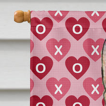 Load image into Gallery viewer, Rat Terrier Hearts Love and Valentine's Day Portrait Flag Canvas House Size