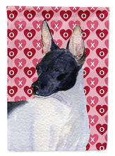 Load image into Gallery viewer, Rat Terrier Hearts Love and Valentine's Day Portrait Flag Canvas House Size