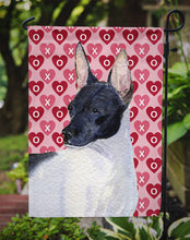 Load image into Gallery viewer, Rat Terrier Hearts Love and Valentine's Day Portrait Garden Flag – Decorative Outdoor Yard Flag
