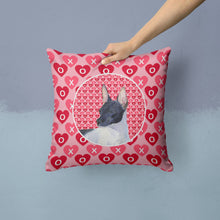 Load image into Gallery viewer, Rat Terrier Hearts Love and Valentine's Day Portrait Throw Pillow - 14x14 Decorative Pillow – Art for Your Home &amp; Patio SS4480PW1414
