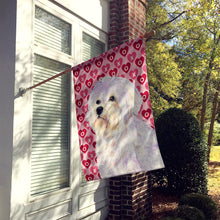 Load image into Gallery viewer, Maltese Hearts Love and Valentine's Day Portrait Flag Canvas House Size