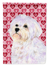 Load image into Gallery viewer, Maltese Hearts Love and Valentine's Day Portrait Flag Canvas House Size