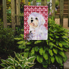 Load image into Gallery viewer, Maltese Hearts Love and Valentine's Day Portrait Garden Flag – Decorative Outdoor Yard Flag