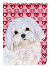 Load image into Gallery viewer, Maltese Hearts Love and Valentine's Day Portrait Garden Flag – Decorative Outdoor Yard Flag