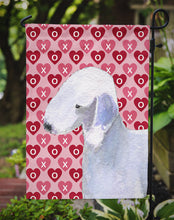 Load image into Gallery viewer, Bedlington Terrier Hearts Love and Valentine's Day Portrait Garden Flag – Decorative Outdoor Yard Flag