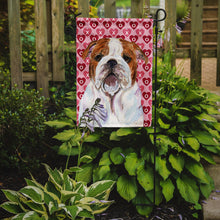 Load image into Gallery viewer, Bulldog English Hearts Love Valentine's Day Garden Flag – Decorative Outdoor Yard Flag