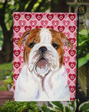 Load image into Gallery viewer, Bulldog English Hearts Love Valentine's Day Garden Flag – Decorative Outdoor Yard Flag