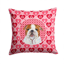 Load image into Gallery viewer, Bulldog English Hearts Love Valentine's Day Throw Pillow - 14x14 Decorative Pillow – Art for Your Home &amp; Patio SS4484PW1414