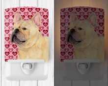 Load image into Gallery viewer, French Bulldog Hearts Love and Valentine's Day Portrait Ceramic Night Light SS4485CNL