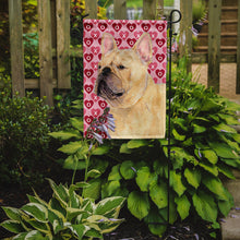 Load image into Gallery viewer, French Bulldog Hearts Love and Valentine's Day Portrait Garden Flag – Decorative Outdoor Yard Flag
