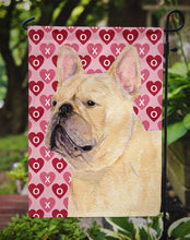 Load image into Gallery viewer, French Bulldog Hearts Love and Valentine's Day Portrait Garden Flag – Decorative Outdoor Yard Flag