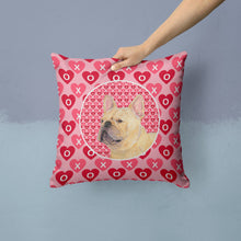 Load image into Gallery viewer, French Bulldog Hearts Love and Valentine's Day Portrait Throw Pillow - 14x14 Decorative Pillow – Art for Your Home &amp; Patio SS4485PW1414