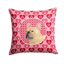 Load image into Gallery viewer, French Bulldog Hearts Love and Valentine's Day Portrait Throw Pillow - 14x14 Decorative Pillow – Art for Your Home &amp; Patio SS4485PW1414