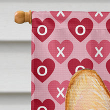 Load image into Gallery viewer, Corgi Hearts Love and Valentine's Day Portrait Flag Canvas House Size