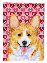 Load image into Gallery viewer, Corgi Hearts Love and Valentine's Day Portrait Flag Canvas House Size