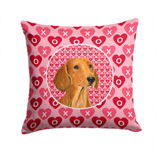 Load image into Gallery viewer, Dachshund Hearts Love and Valentine's Day Portrait Throw Pillow - 14x14 Decorative Pillow – Art for Your Home &amp; Patio SS4487PW1414