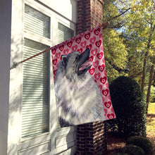 Load image into Gallery viewer, Keeshond Hearts Love and Valentine's Day Portrait Flag Canvas House Size
